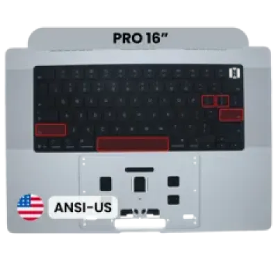 Топкейс з клавіатурою (ANSI US) для MacBook Pro 16" A3428 / A3429 (2026) (Genuine OEM) (сріблястий)