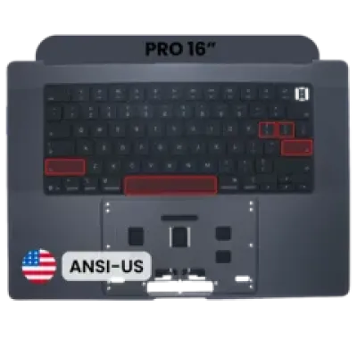 Топкейс з клавіатурою (ANSI US) для MacBook Pro 16" A3428 / A3429 (2026) (Genuine OEM) (Space Black)