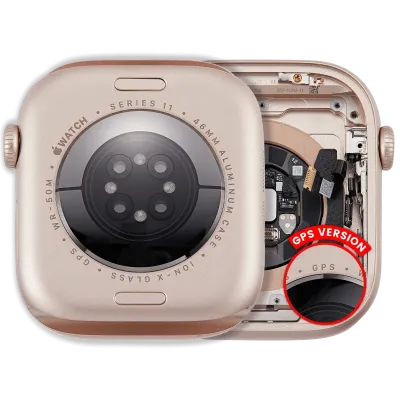 Housing Assembly For Watch Series 11 (46MM) (Used OEM Pull: Grade A) (GPS Version) (Aluminum / Rose Gold)