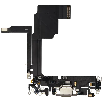Charging Port Flex Cable For iPhone 15 Pro (Used OEM Pull) (Natural Titanium)
