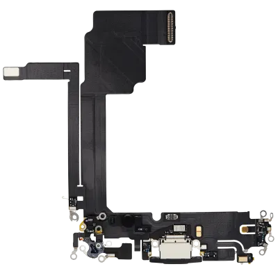 Charging Port Flex Cable For iPhone 15 Pro Max (Used OEM Pull) (Black Titanium)