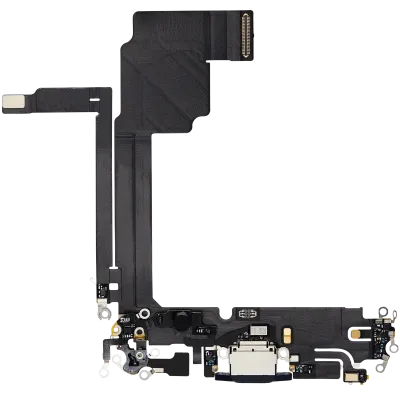Charging Port Flex Cable For iPhone 15 Pro Max (Used OEM Pull) (Blue Titanium)