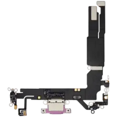 Шлейф зарядки для iPhone 16 (Used OEM Pull) (рожевий)