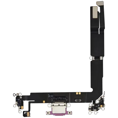 Charging Port Flex Cable For iPhone 16 Plus (Used OEM Pull) (Pink)