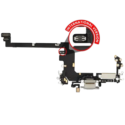 Charging Port Flex Cable For iPhone 17 Pro (Used OEM Pull) (International Version) (Silver)