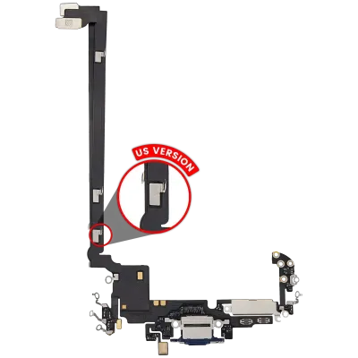 Charging Port Flex Cable For iPhone 17 Pro Max (Used OEM Pull) (US Version) (Deep Blue)