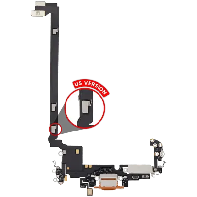 Charging Port Flex Cable For iPhone 17 Pro Max (Used OEM Pull) (US Version) (Cosmic Orange)