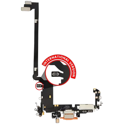 Charging Port Flex Cable For iPhone 17 Pro Max (Used OEM Pull) (International Version) (Cosmic Orange)