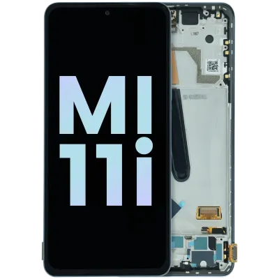Дисплейний модуль (OLED) з рамкою для Xiaomi Mi 11i 5G (Service Pack) (синій)