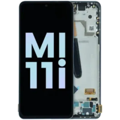 Дисплейний модуль (OLED) з рамкою для Xiaomi Mi 11i 5G (Service Pack) (синій)