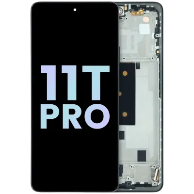 Дисплейний модуль (OLED) з рамкою для Xiaomi 11T Pro (Service Pack) (Meteorite Gray)