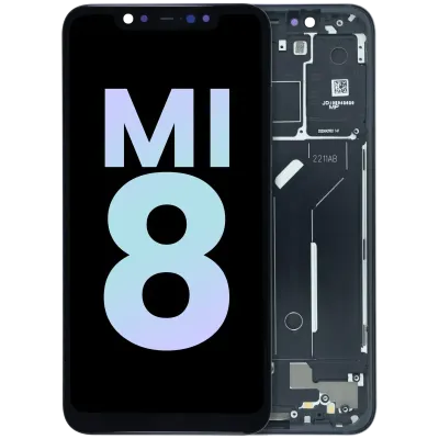 Дисплейний модуль (OLED) з рамкою для Xiaomi Mi 8 (Service Pack) (чорний)