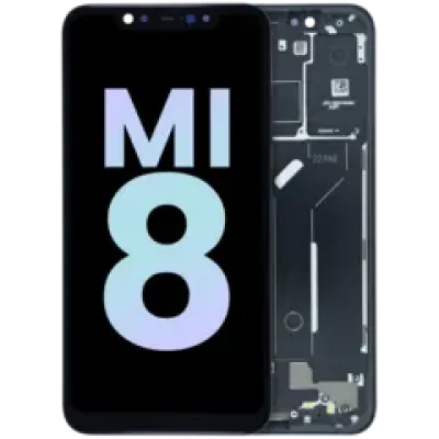 Дисплейний модуль (OLED) з рамкою для Xiaomi Mi 8 (Service Pack) (чорний)