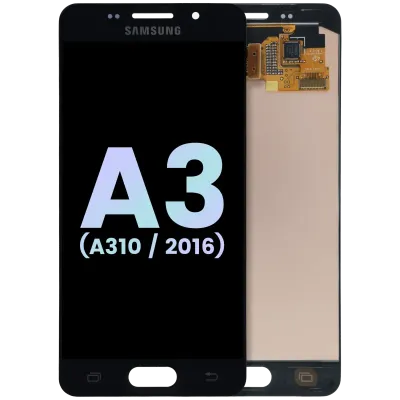 Дисплейний модуль (OLED) без рамки для Samsung Galaxy A3 (A310 / 2016) (Service Pack) (чорний)