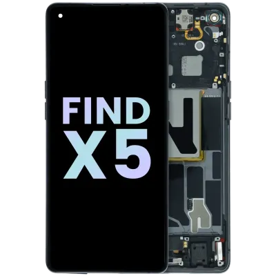 OLED Assembly With Frame for Oppo Find X5 (2022) (Service Pack) (Black)
