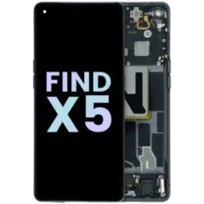 Дисплейний модуль (OLED) з рамкою для Oppo Find X5 (2022) (Service Pack) (чорний)