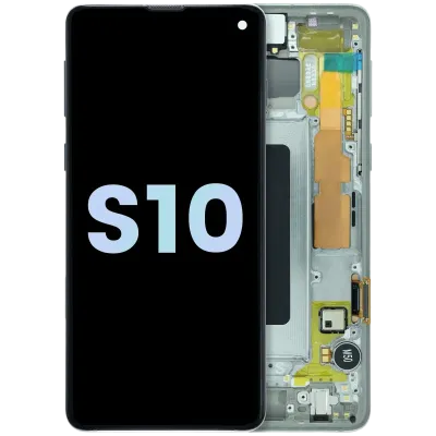 OLED Assembly With Frame for Samsung Galaxy S10 (Service Pack) (Prism Silver)