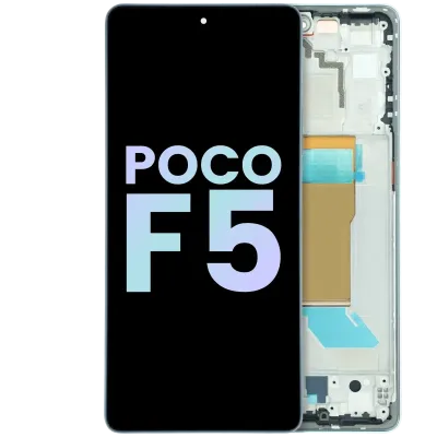 Дисплейний модуль (OLED) з рамкою для Xiaomi Poco F5 (Service Pack) (синій)