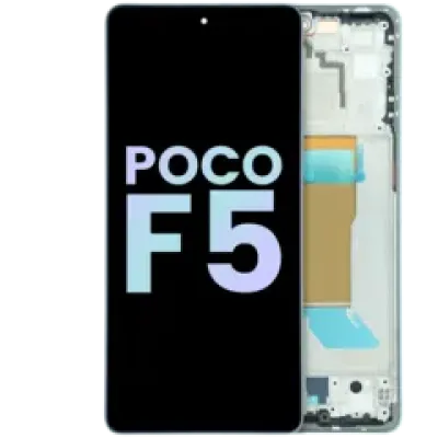 Дисплейний модуль (OLED) з рамкою для Xiaomi Poco F5 (Service Pack) (синій)