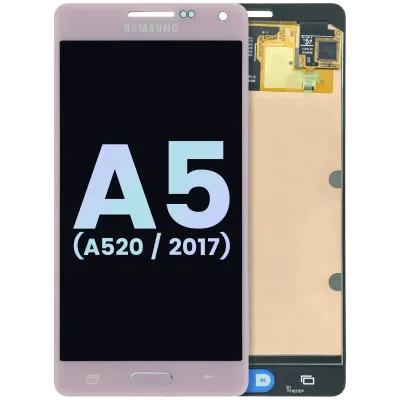Дисплейний модуль (OLED) з рамкою для Samsung Galaxy A5 (A520 / 2017) (Service Pack) (Peach Cloud)