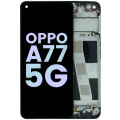 Дисплейний модуль (LCD) з рамкою для Oppo A77 5G (2022) (Service Pack) (Midnight Black)