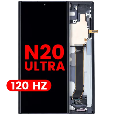 Дисплейний модуль (OLED) з рамкою для Samsung Galaxy Note 20 Ultra 5G (Aftermarket Plus) (120Hz) (Mystic Black)