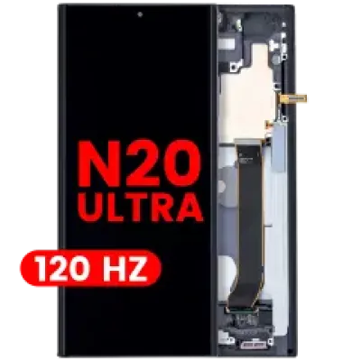 Дисплейний модуль (OLED) з рамкою для Samsung Galaxy Note 20 Ultra 5G (Aftermarket Plus) (120Hz) (Mystic Black)