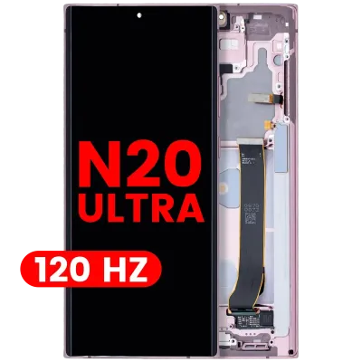 Дисплейний модуль (OLED) з рамкою для Samsung Galaxy Note 20 Ultra 5G (Aftermarket Plus) (120Hz) (Mystic Bronze)