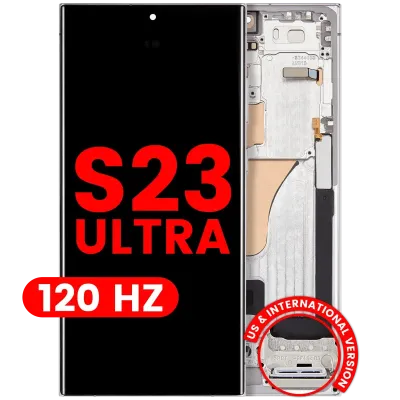 OLED Assembly With Frame For Samsung Galaxy S23 Ultra (US & International) (Aftermarket Plus) (120Hz) (Sky Blue)
