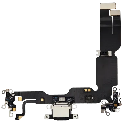 Charging Port Flex Cable For iPhone 15 Plus (Used OEM Pull) (Black)