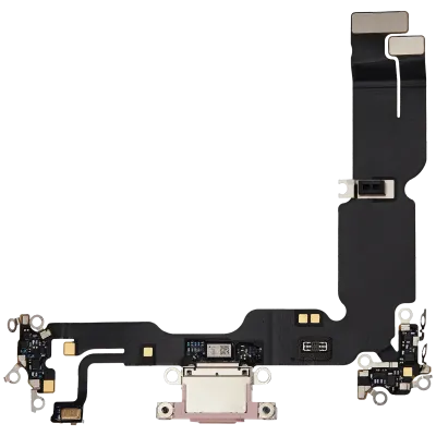 Charging Port Flex Cable For iPhone 15 Plus (Used OEM Pull) (Pink)