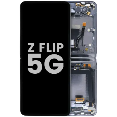 Внутрішній дисплейний модуль (OLED) для Samsung Galaxy Z Flip 5G (US & International) (Used OEM Pull Grade B) (Mystic Black)
