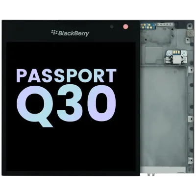 Дисплейний модуль (LCD) з рамкою для BlackBerry Passport Q30 (Genuine OEM) (чорний)