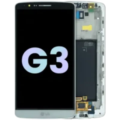 Дисплейний модуль (LCD) з рамкою для LG G3 (Genuine OEM) (білий)