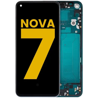 Дисплейний модуль (OLED) з рамкою для Huawei Nova 7 (2020) (Refurbished) (Forest Green)