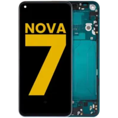 Дисплейний модуль (OLED) з рамкою для Huawei Nova 7 (2020) (Refurbished) (Forest Green)