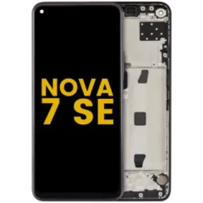 Дисплейний модуль (LCD) з рамкою для Huawei Nova 7 SE (2020) (Refurbished) (чорний)