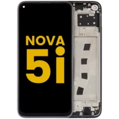 Дисплейний модуль (LCD) з рамкою для Huawei Nova 5i (2019) (Refurbished) (чорний)