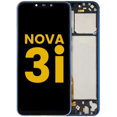 Дисплейний модуль (LCD) з рамкою для Huawei Nova 3i (2018) (Refurbished) (синій)
