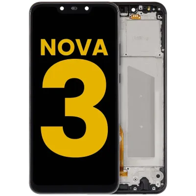Дисплейний модуль (LCD) з рамкою для Huawei Nova 3 (2018) (Refurbished) (чорний)