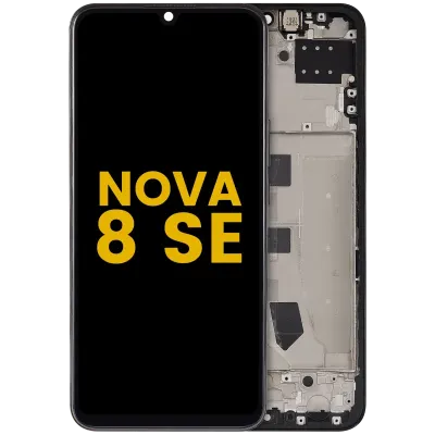Дисплейний модуль (LCD) з рамкою для Huawei Nova 8 SE (2020) (Refurbished) (чорний)