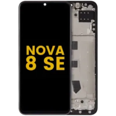 Дисплейний модуль (LCD) з рамкою для Huawei Nova 8 SE (2020) (Refurbished) (чорний)