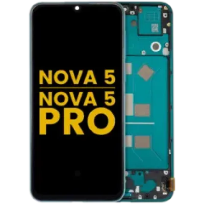 Дисплейний модуль (OLED) з рамкою для Huawei Nova 5 (2019) / Nova 5 Pro (2019) (Refurbished) (зелений)