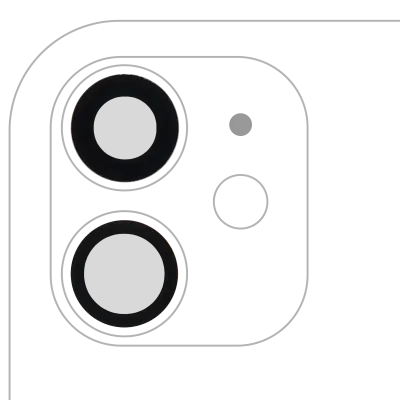 Back Camera Lens (Glass Only) With Adhesive For iPhone 11 (2 Piece Set) (Premium) (Real Sapphire)