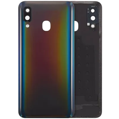 Задня кришка зі скло камери для Samsung Galaxy A40 (A405 / 2019) (Aftermarket Plus) (чорний)