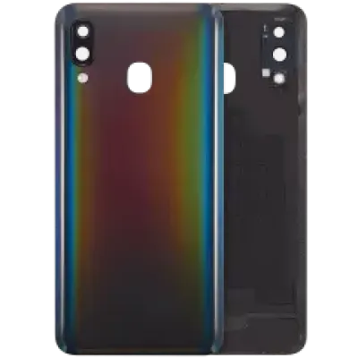 Задня кришка зі скло камери для Samsung Galaxy A40 (A405 / 2019) (Aftermarket Plus) (чорний)