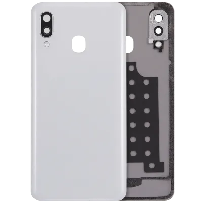 Задня кришка зі скло камери для Samsung Galaxy A40 (A405 / 2019) (Aftermarket Plus) (білий)