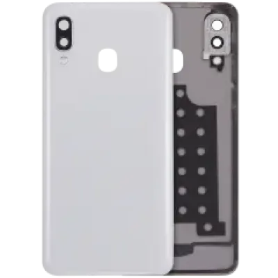 Задня кришка зі скло камери для Samsung Galaxy A40 (A405 / 2019) (Aftermarket Plus) (білий)