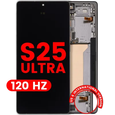 Дисплейний модуль (OLED) з рамкою для Samsung Galaxy S25 Ultra 5G (US & International) (Aftermarket Plus) (120Hz) (Titanium Jet Black)