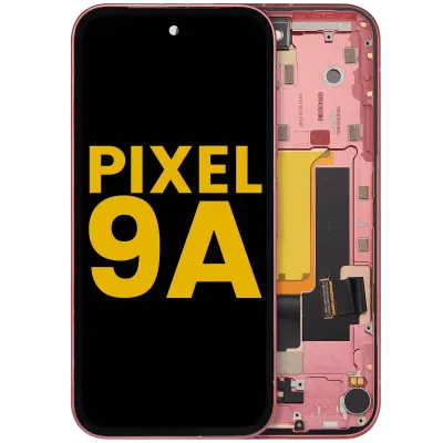 Дисплейний модуль (OLED) з рамкою та датчиком відбитків для Google Pixel 9A (Refurbished) (Peony)